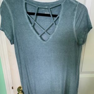 Soft and sexy blueish /slate undertone ribbed tee
